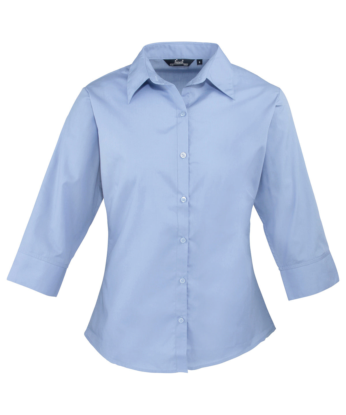 Blouses - Elegant damblus med trekvartsärm Mid Blue