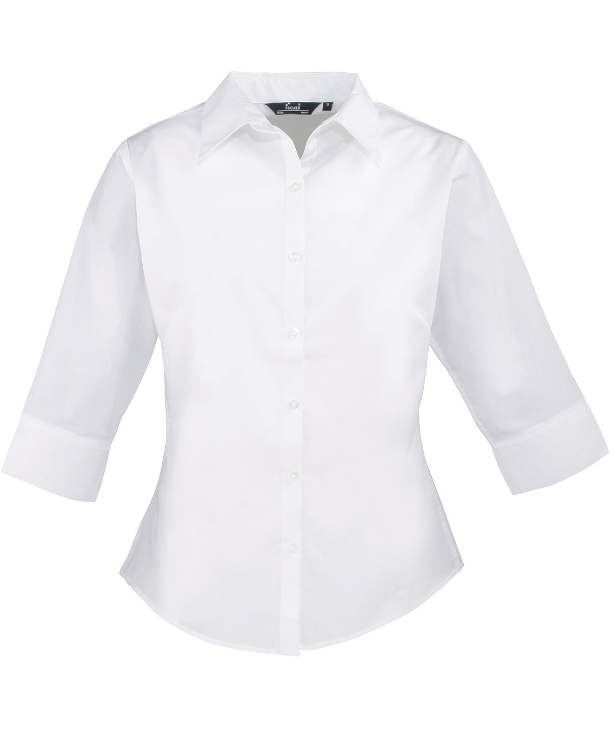 Blouses - Elegant damblus med trekvartsärm White