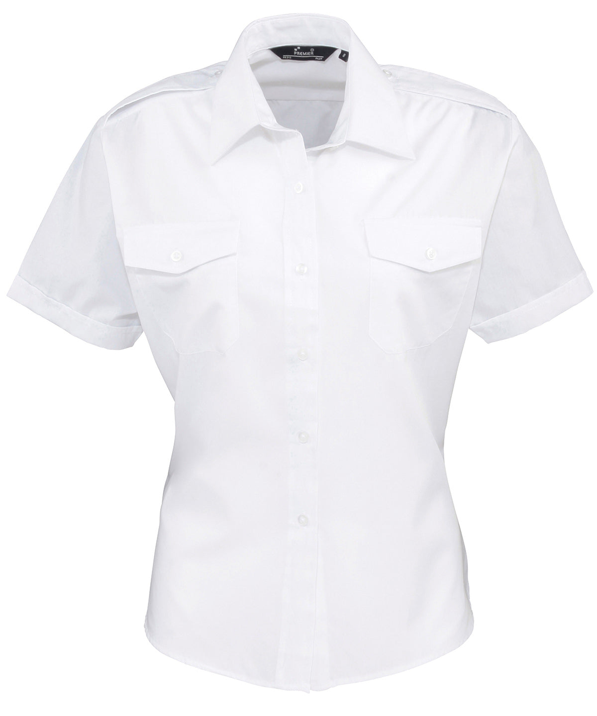 Blouses - Damer Kortärmad Pilotblus White