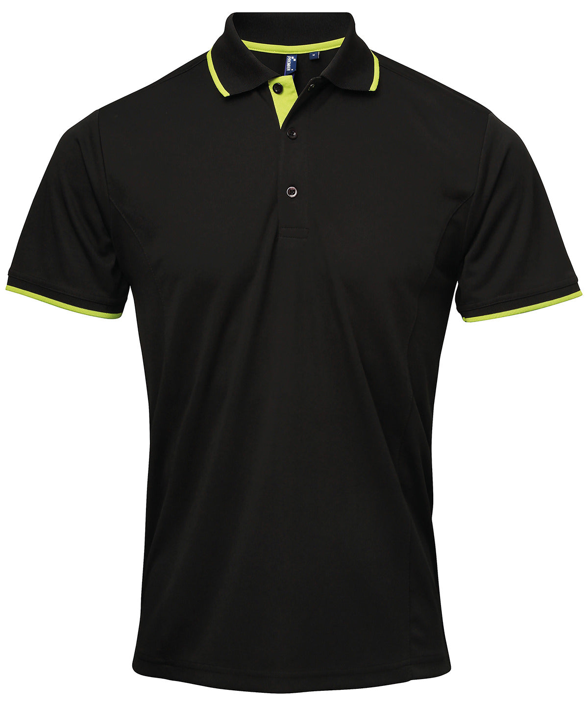 Polos - Kontrast Coolchecker Polo Black Lime