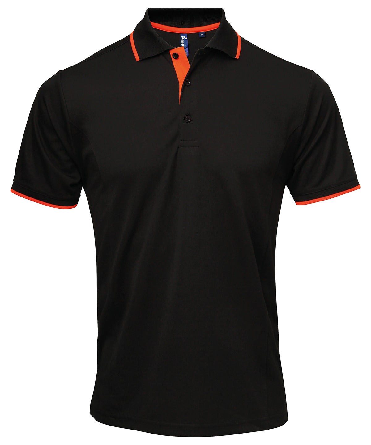 Polos - Kontrast Coolchecker Polo Black Orange