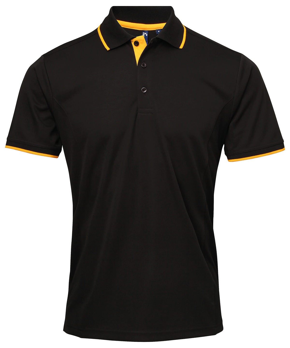 Polos - Kontrast Coolchecker Polo Black Sunflower