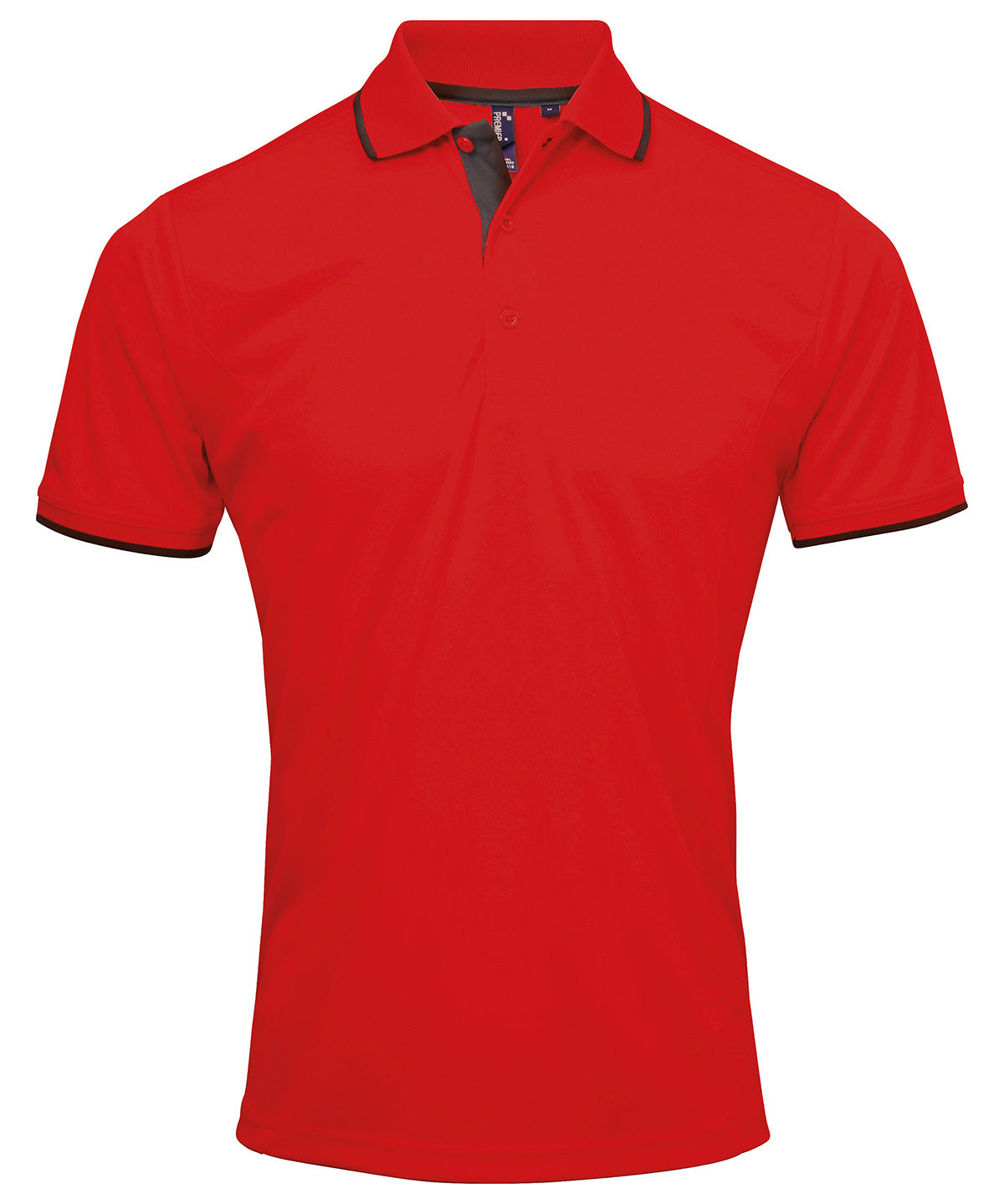 Polos - Kontrast Coolchecker Polo Red Black