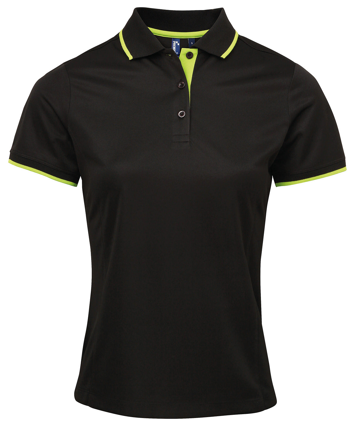 Polos - Kontrast Coolchecker dam-piké Black Lime