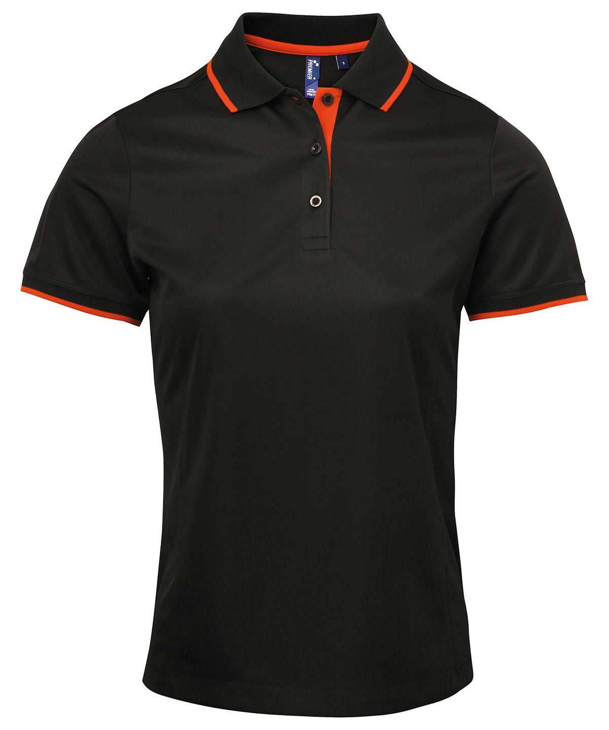 Polos - Kontrast Coolchecker dam-piké Black Orange