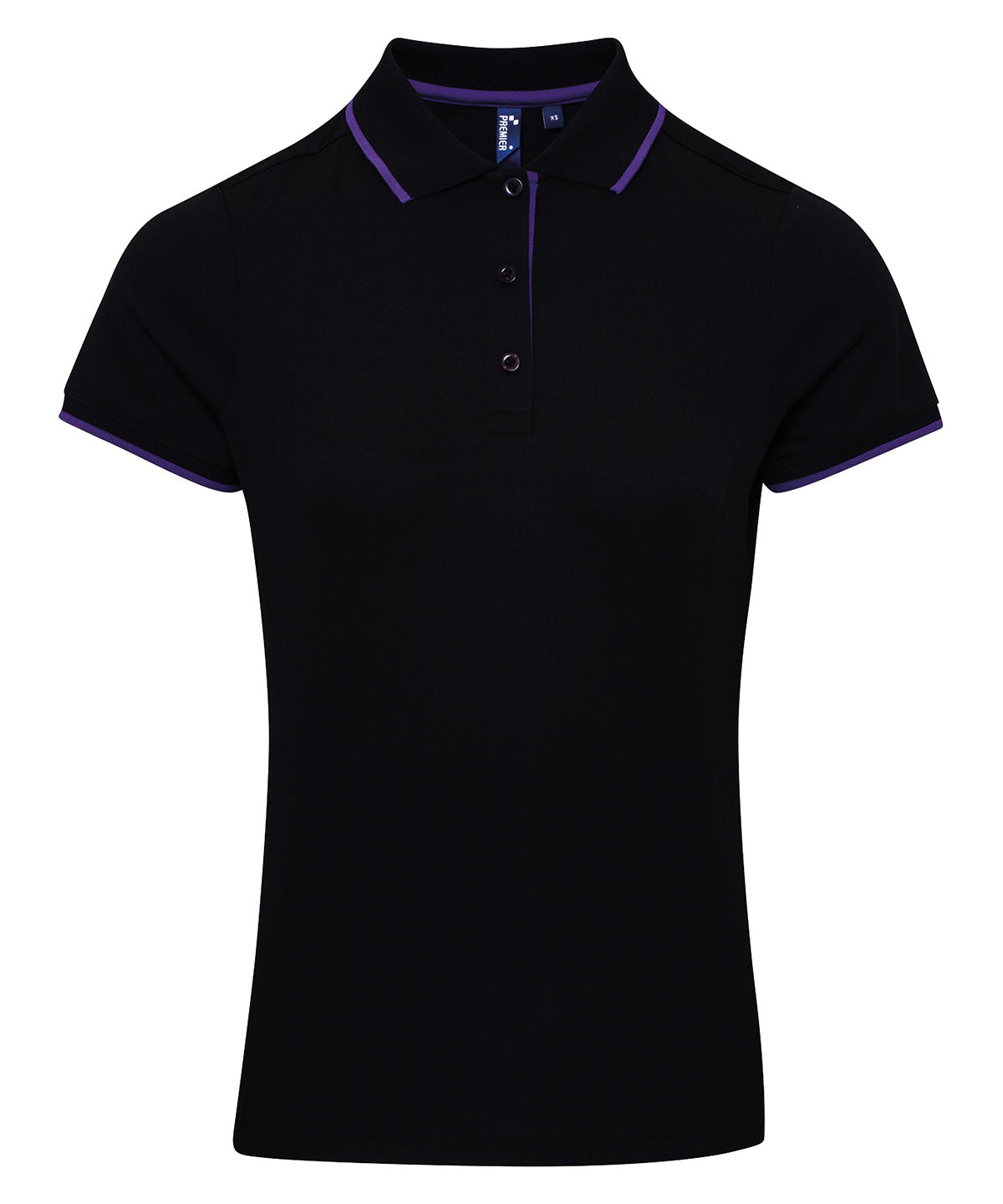 Polos - Kontrast Coolchecker dam-piké Black Purple