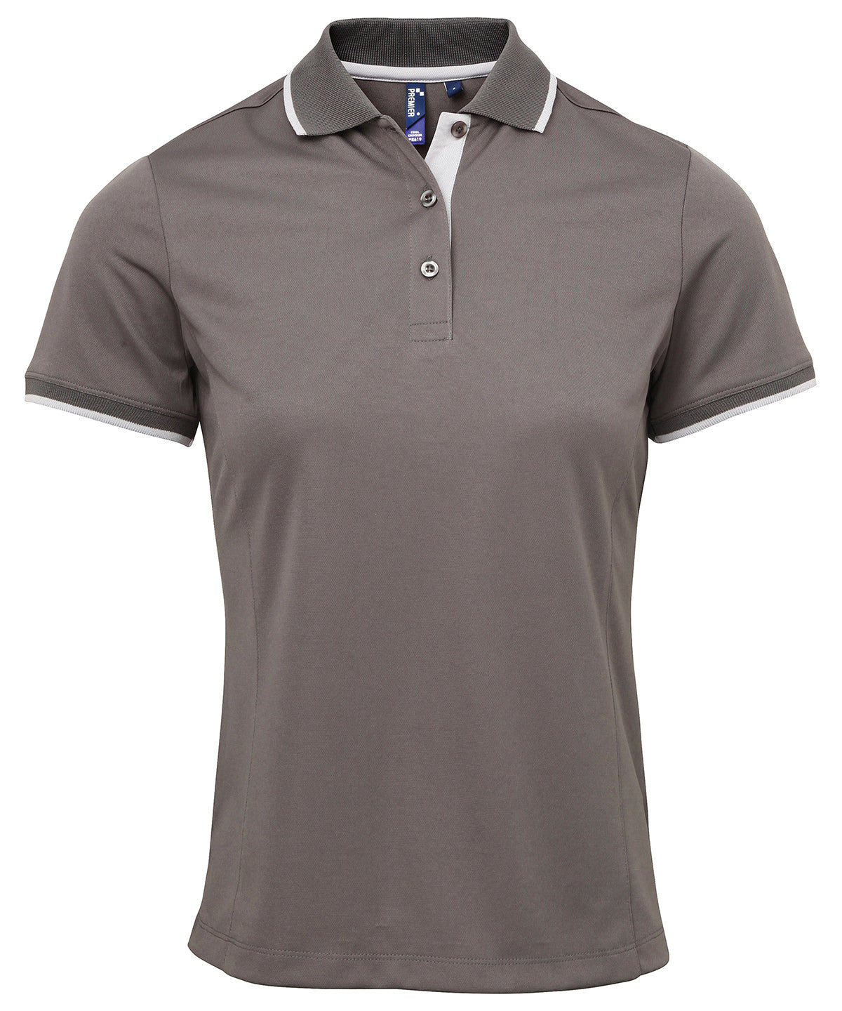 Polos - Kontrast Coolchecker dam-piké Dark Grey Silver