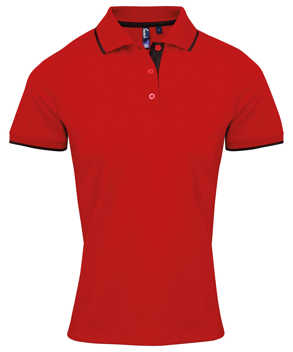 Polos - Kontrast Coolchecker dam-piké Red Black