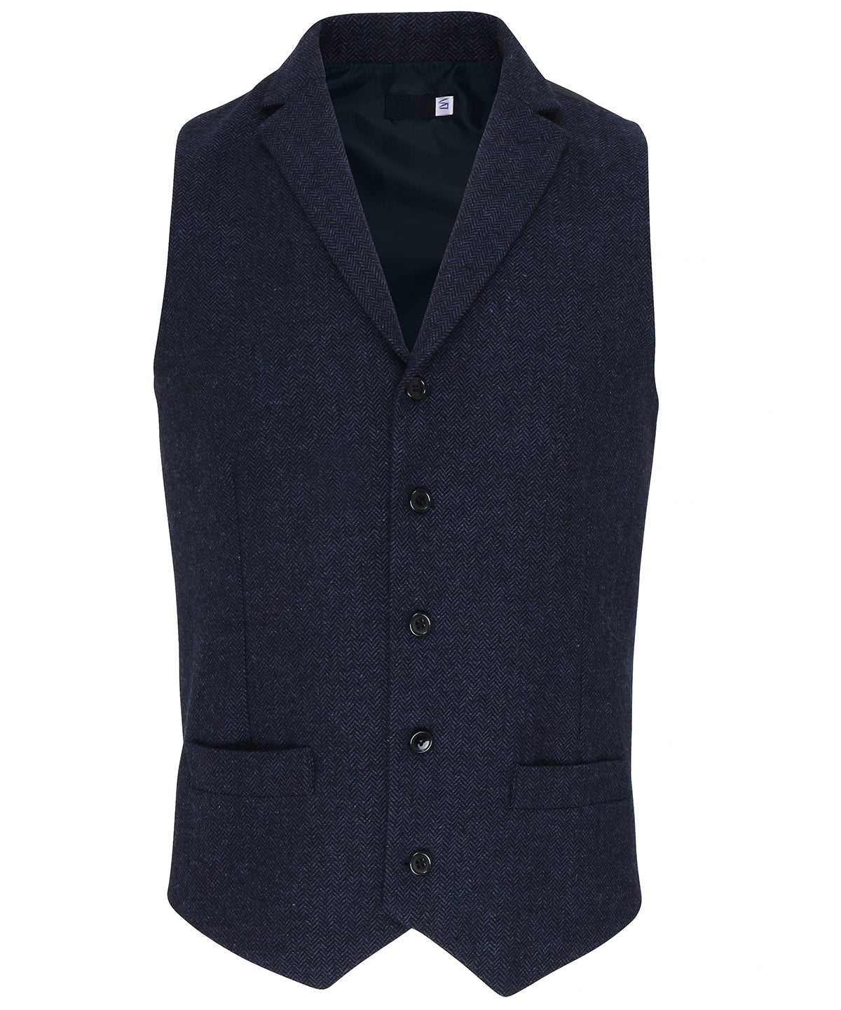 Waistcoats - Elegant Herrlinne i Fiskbensmönster Navy