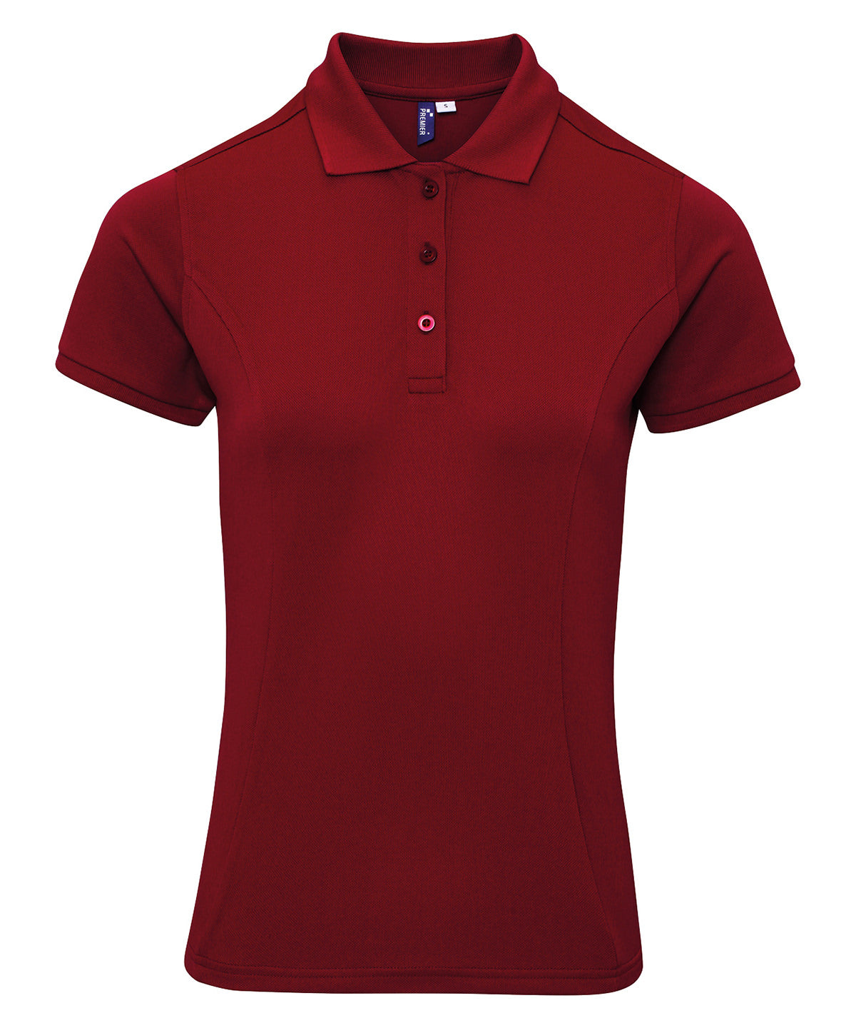 Polos - Dam Coolchecker Plus Piqué-Polo Burgundy