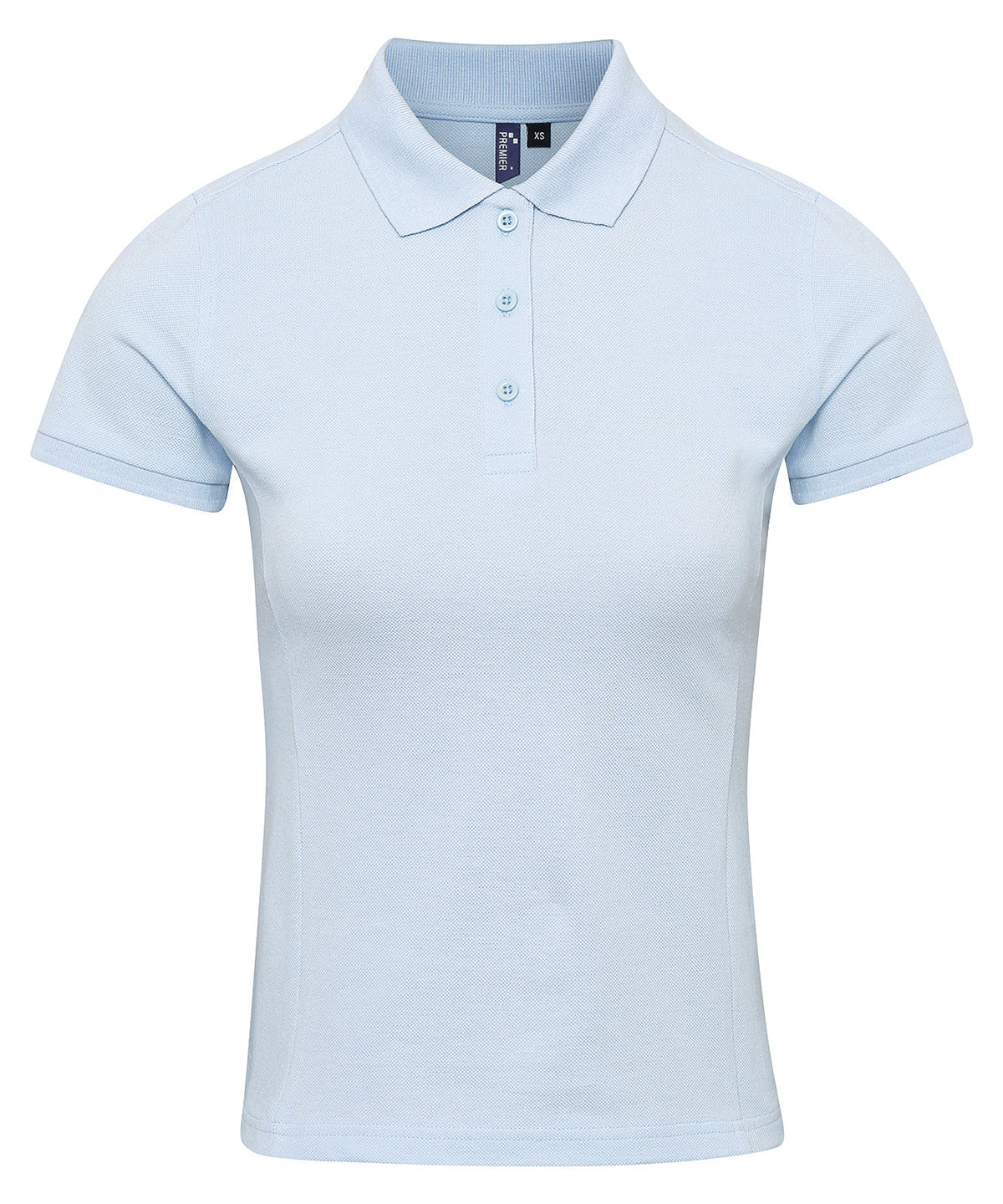 Polos - Dam Coolchecker Plus Piqué-Polo Light Blue