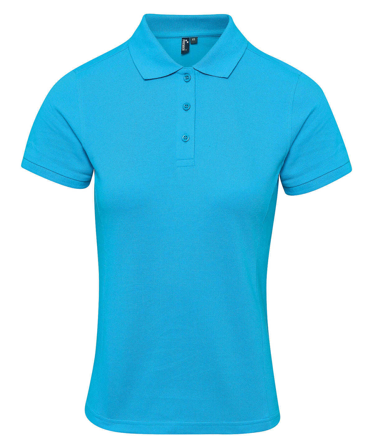 Polos - Dam Coolchecker Plus Piqué-Polo Turquoise