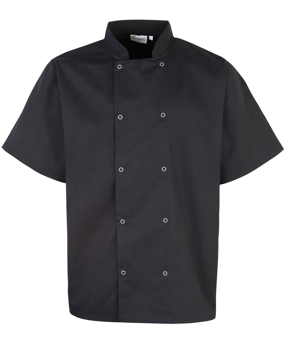 Chef Jackets - Kortärmad Kockjacka med Nitar Framtill Black