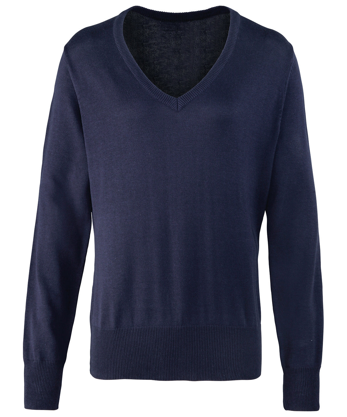 Knitted Jumpers - Elegant dam v-ringad stickad tröja Navy