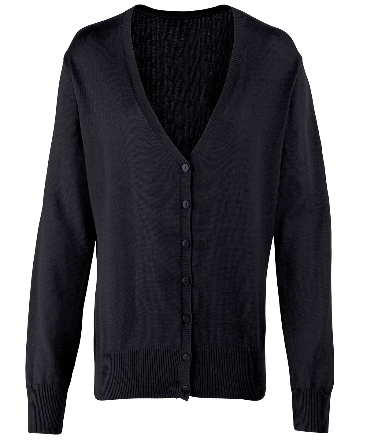 Cardigans - Elegant Damcardigan med Knappar Black