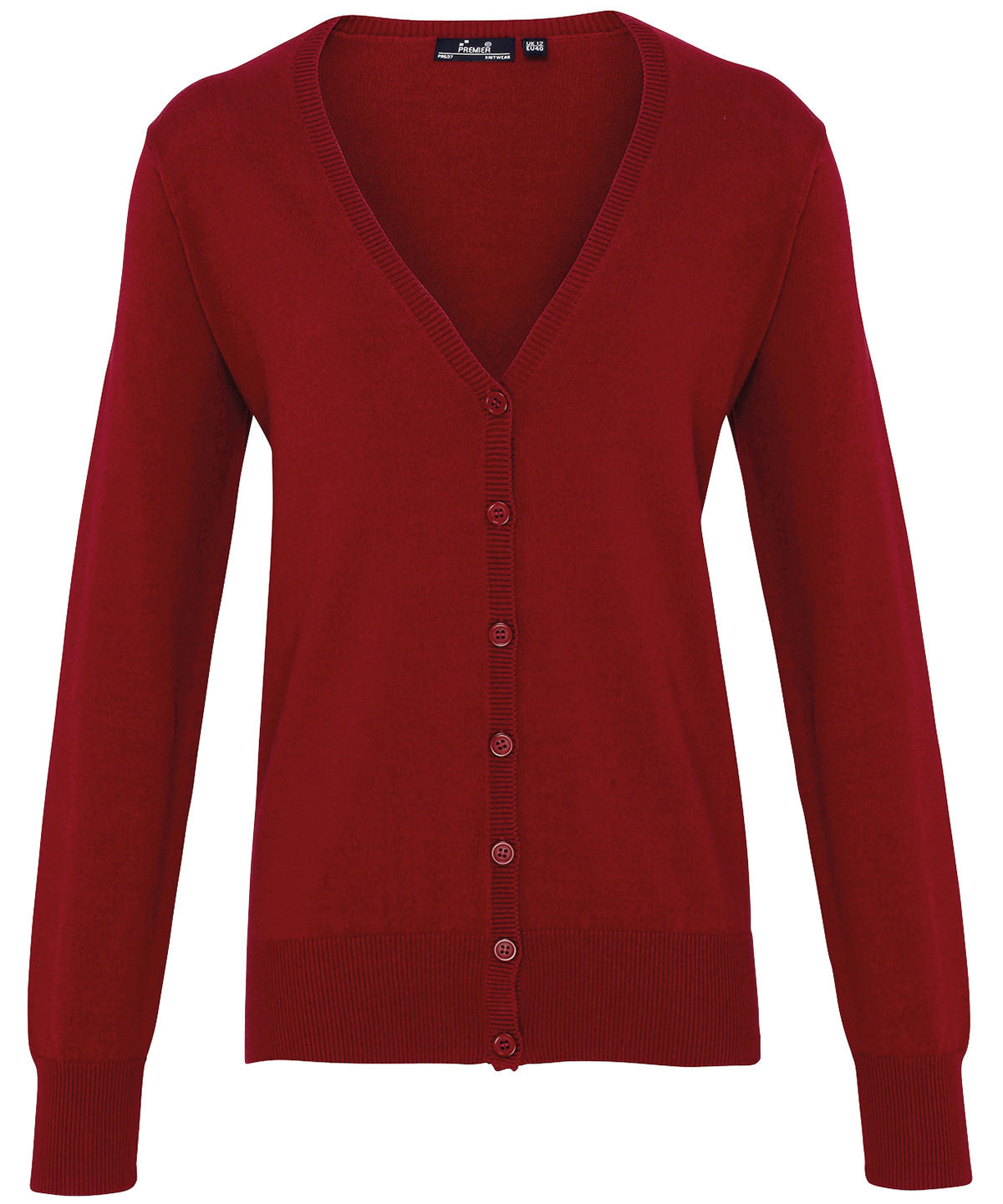 Cardigans - Elegant Damcardigan med Knappar Burgundy