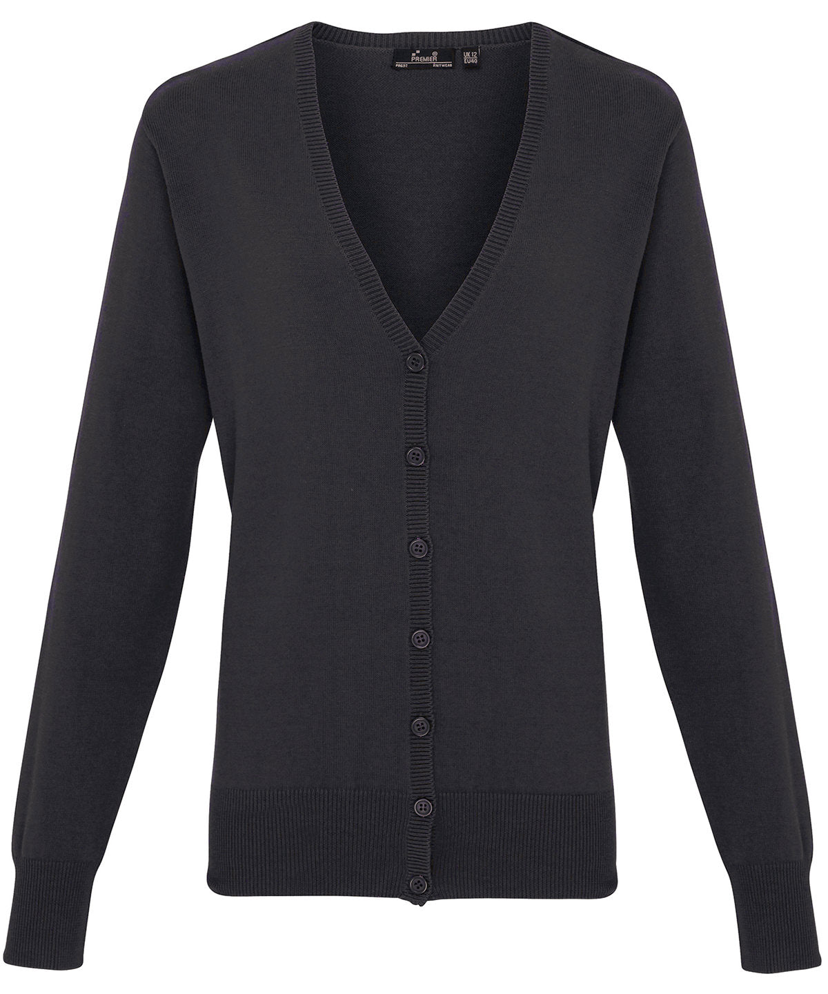 Cardigans - Elegant Damcardigan med Knappar Charcoal