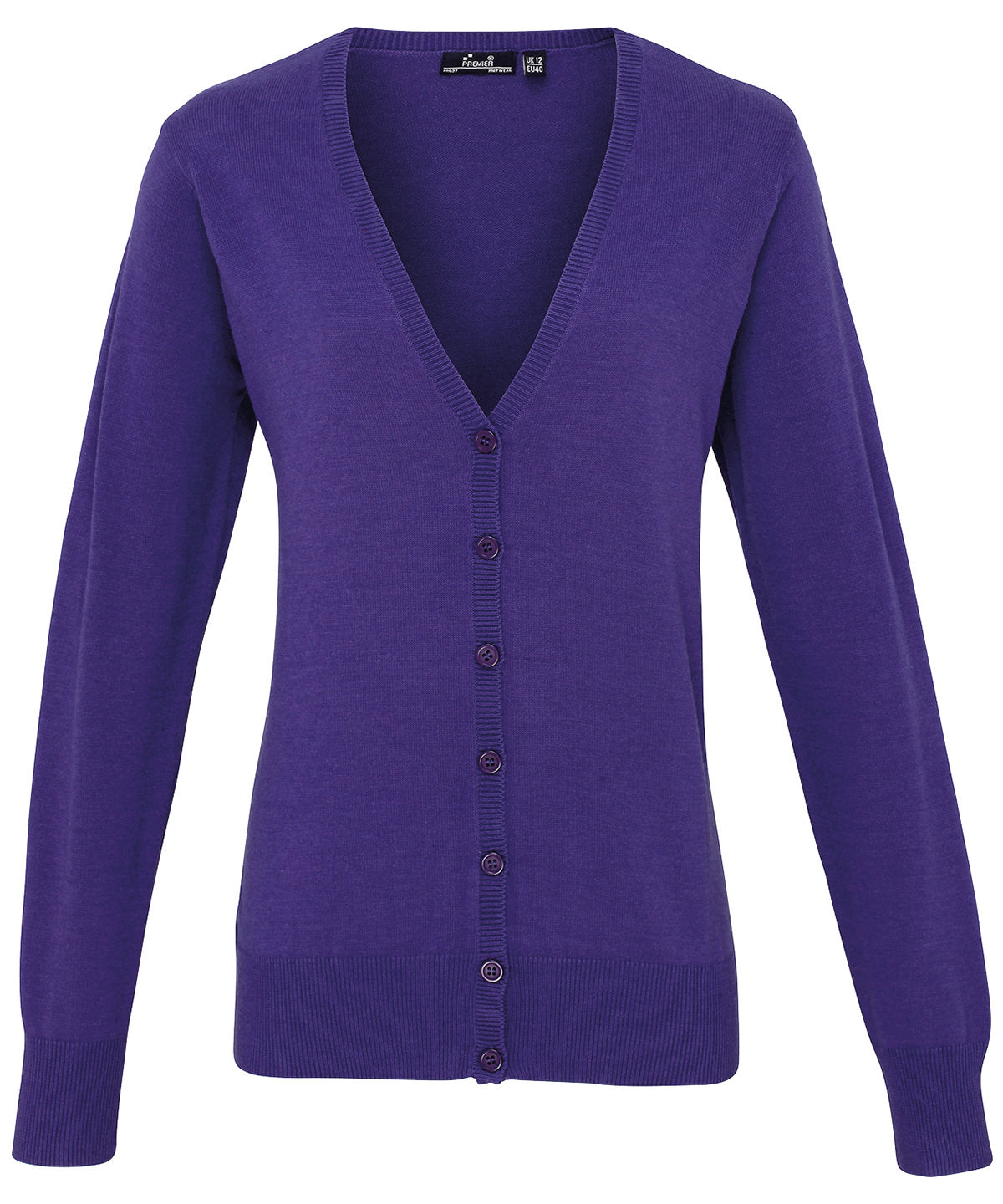 Cardigans - Elegant Damcardigan med Knappar Purple