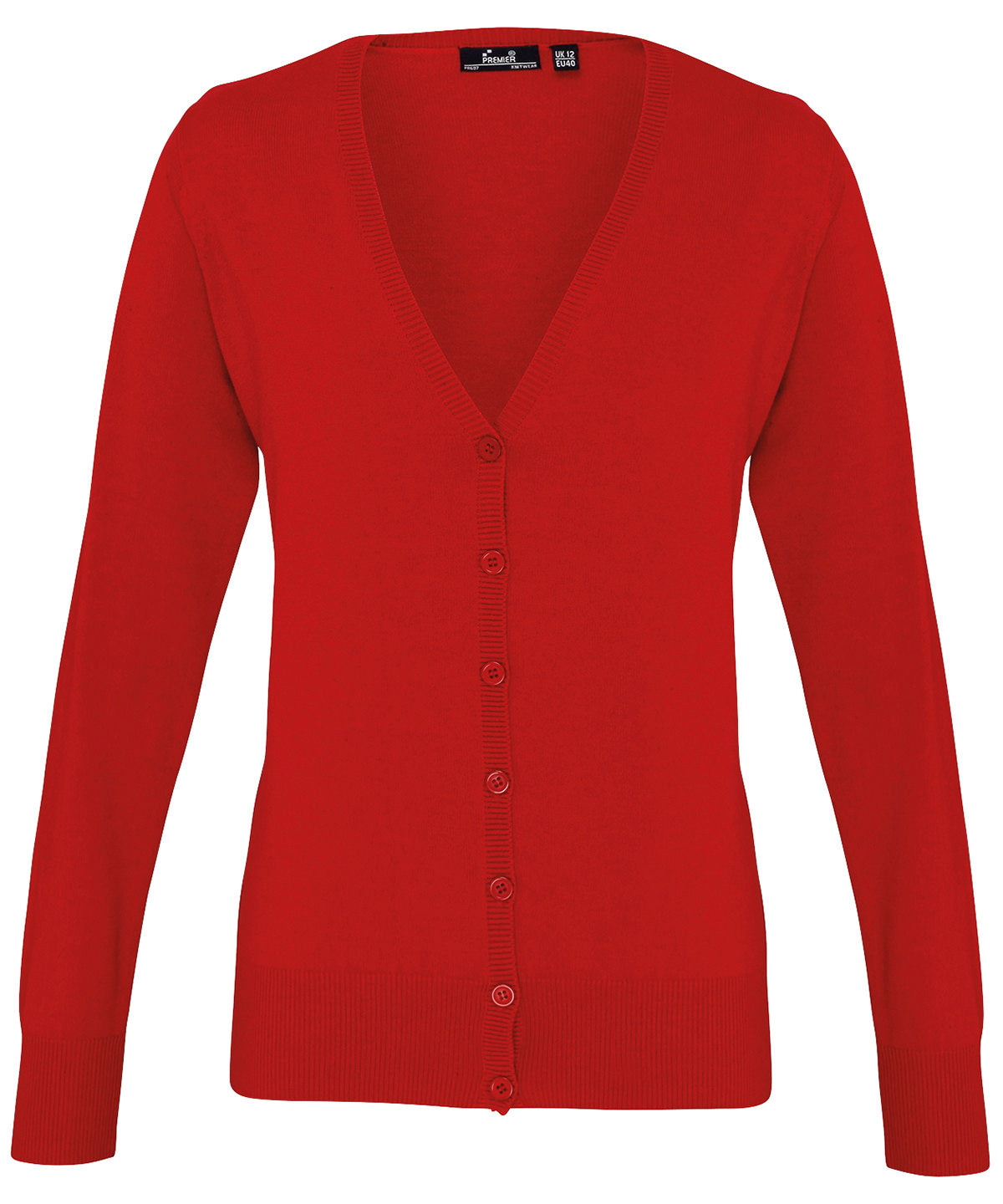 Cardigans - Elegant Damcardigan med Knappar Red