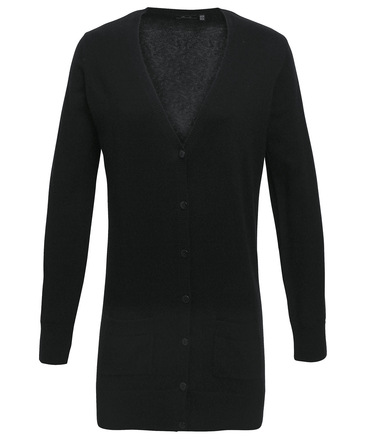 Cardigans - Långstickad Cardigan för Damer Black