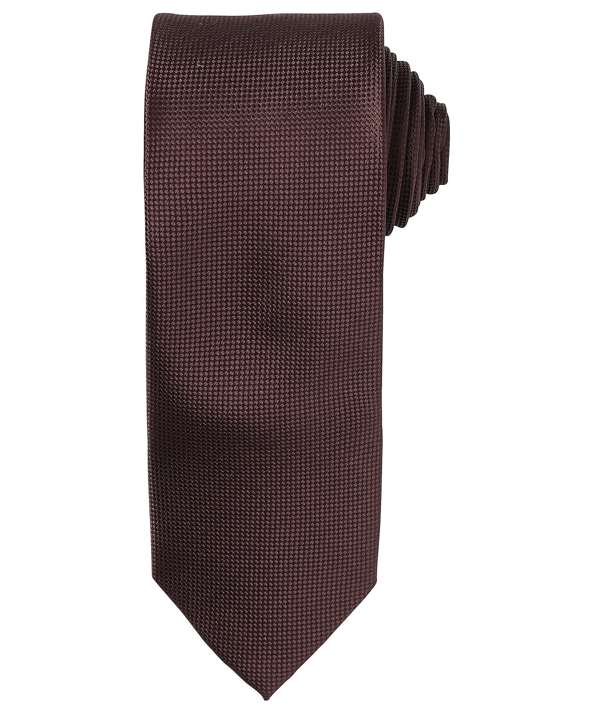 Ties - Elegant slips med mikrovåffelmönster Brown One size