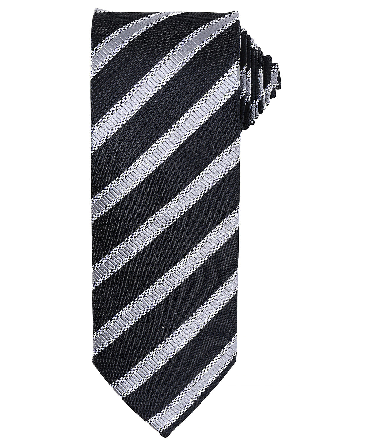 Ties - Elegant slips med våffelrandigt mönster Black Dark Grey One size