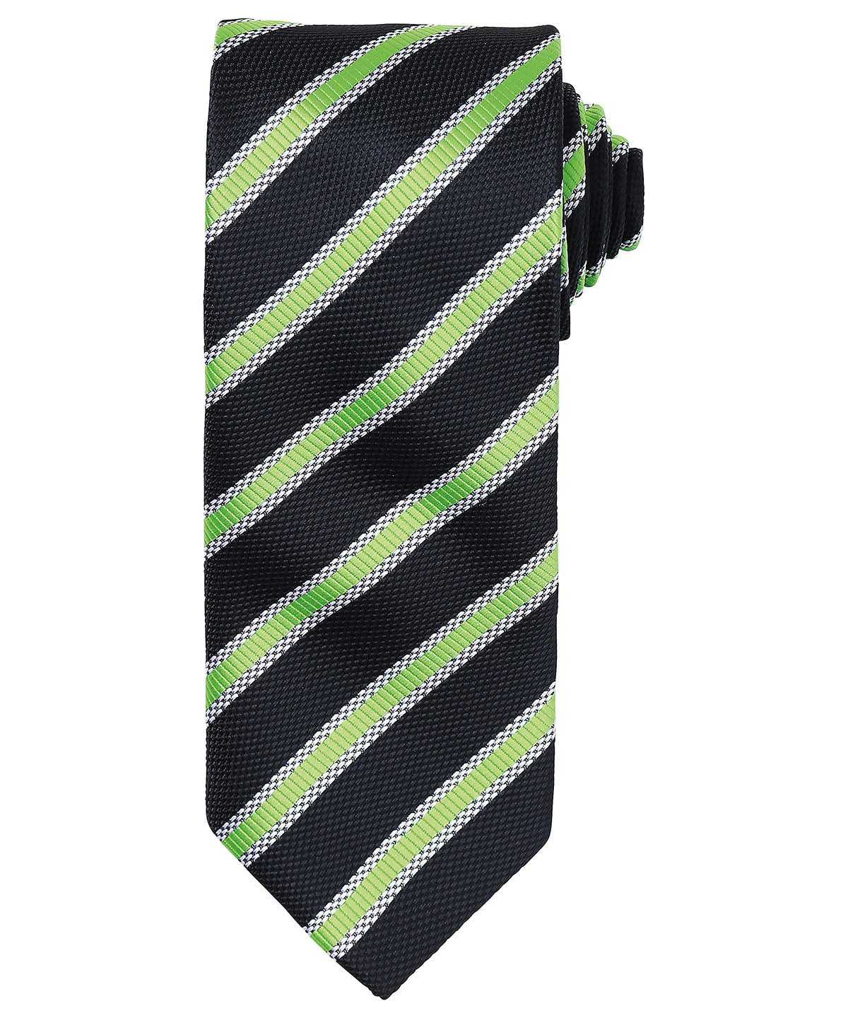 Ties - Elegant slips med våffelrandigt mönster Black Lime One size