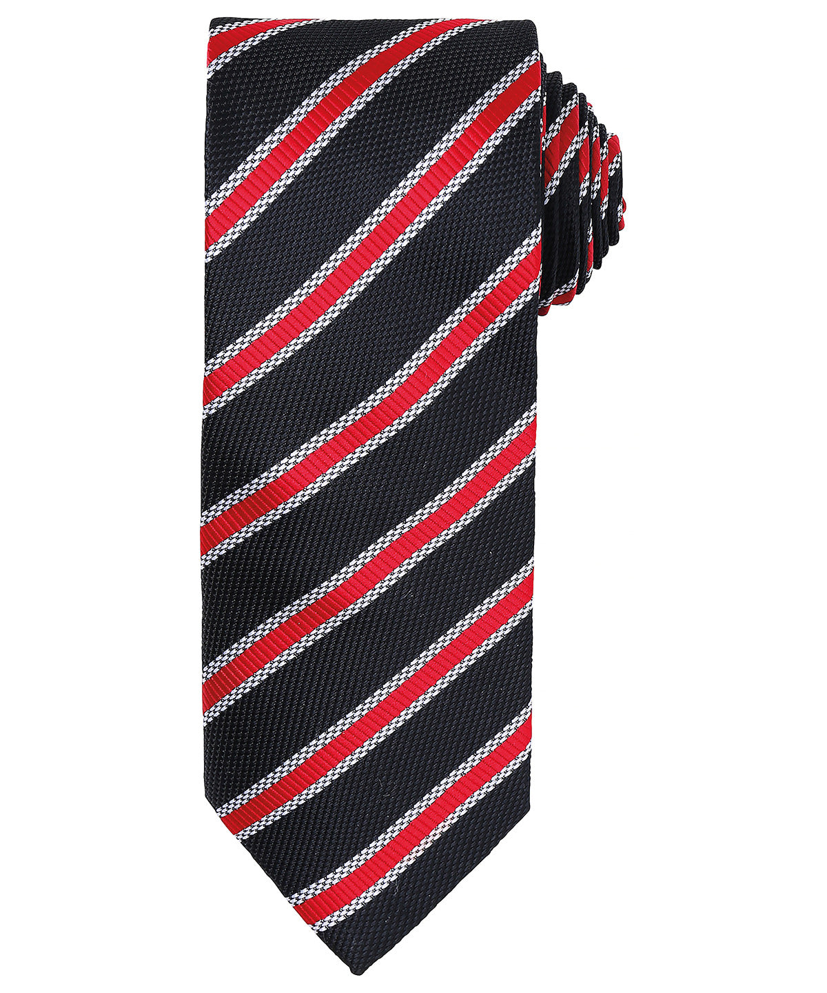 Ties - Elegant slips med våffelrandigt mönster Black Red One size