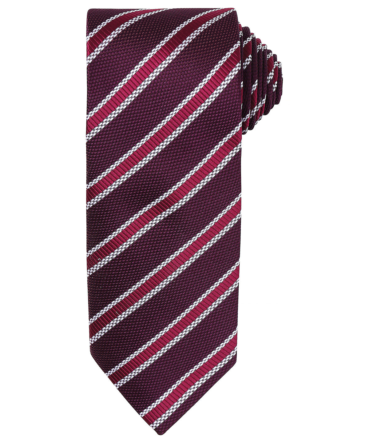 Ties - Elegant slips med våffelrandigt mönster Burgundy Aubergine One size