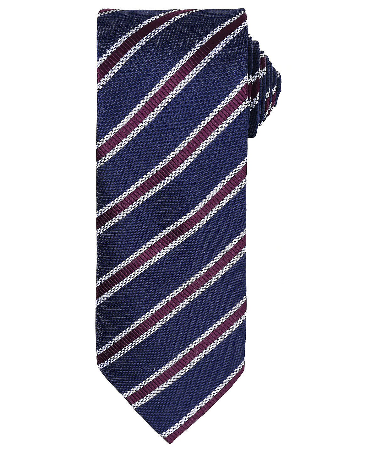 Ties - Elegant slips med våffelrandigt mönster Navy Aubergine One size