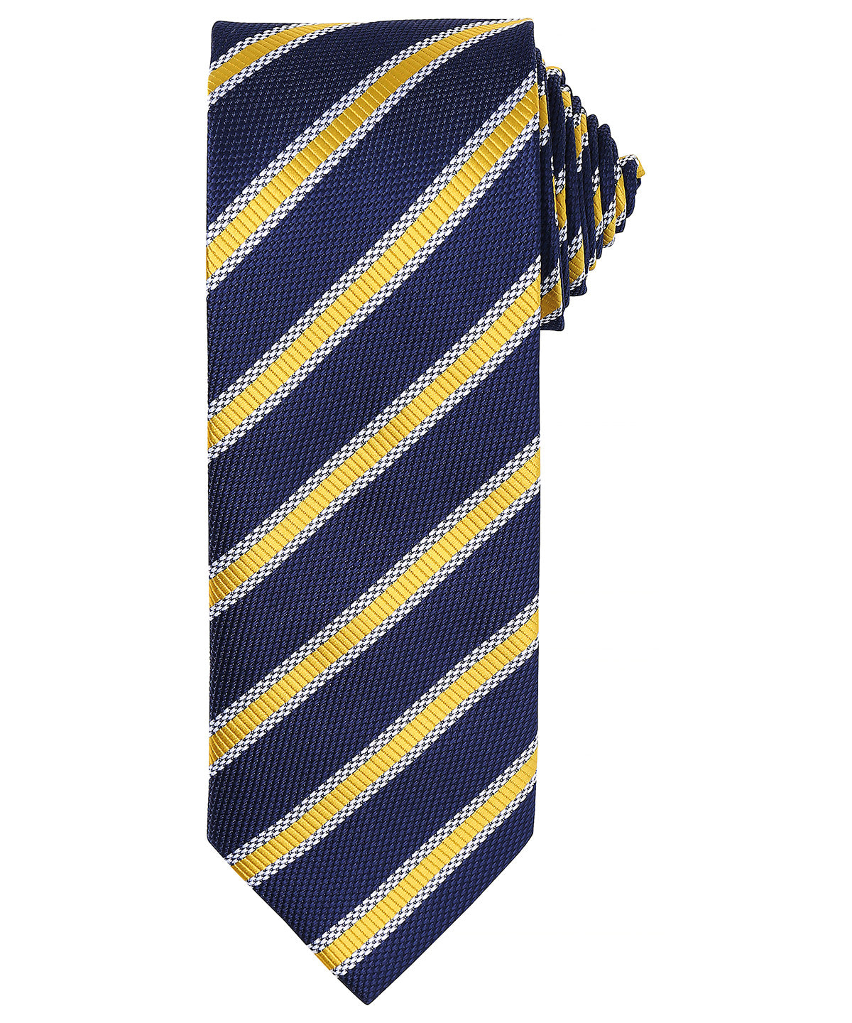 Ties - Elegant slips med våffelrandigt mönster Navy Gold One size