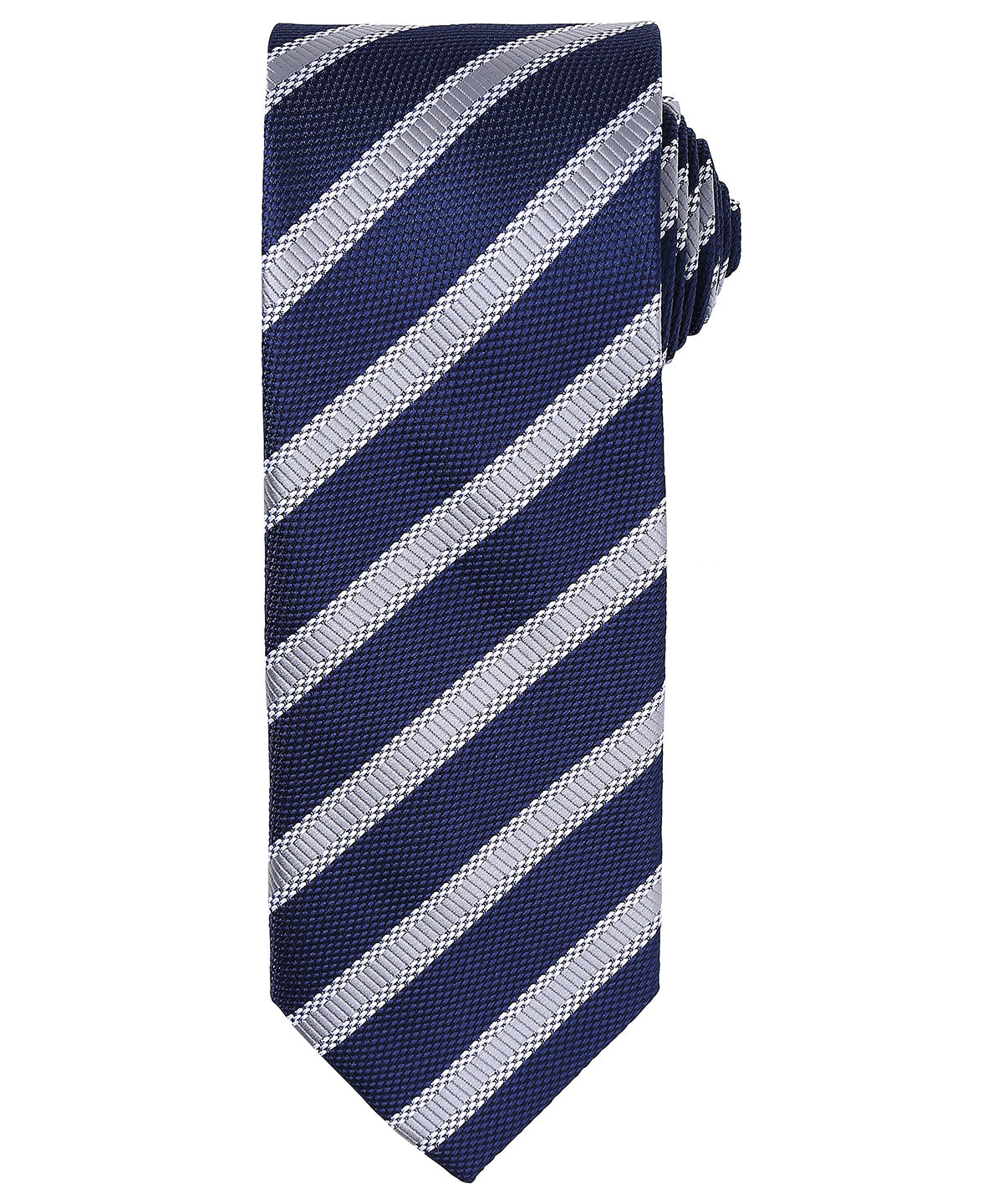 Ties - Elegant slips med våffelrandigt mönster Navy Silver One size