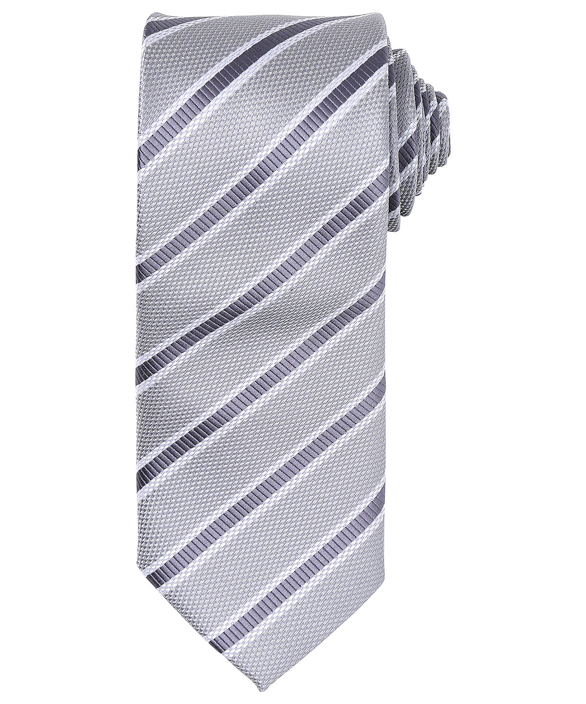 Ties - Elegant slips med våffelrandigt mönster Silver Dark Grey One size