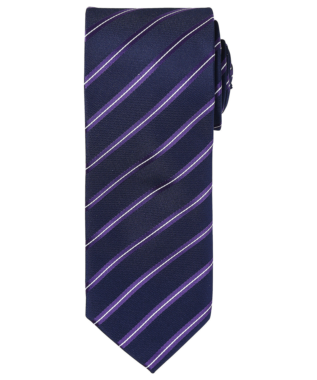 Ties - Klassisk Sportig Randig Slips Navy Purple One size