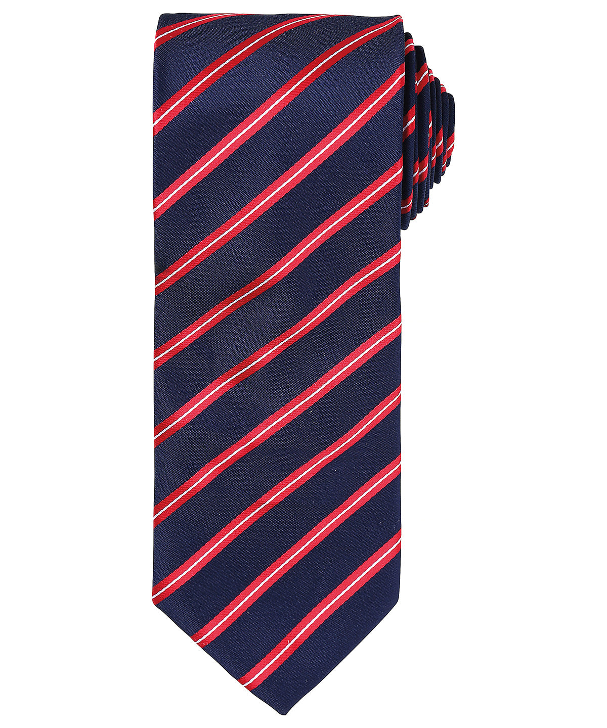 Ties - Klassisk Sportig Randig Slips Navy Red One size