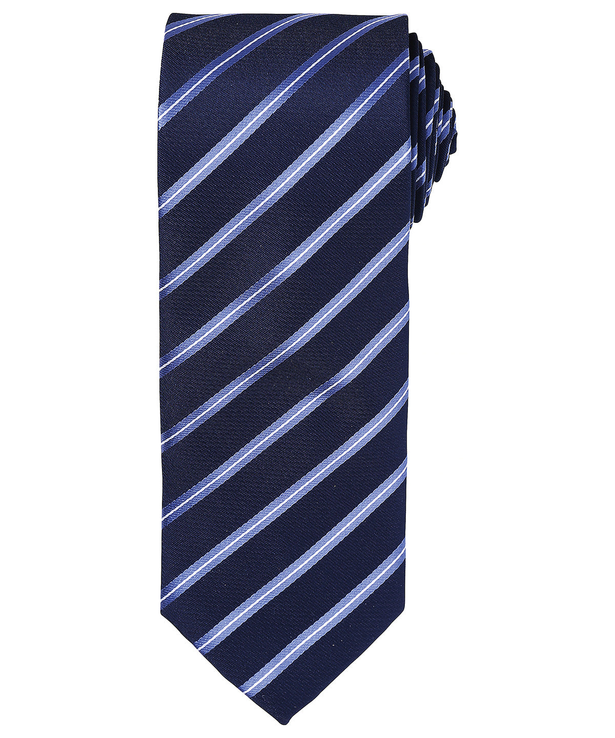 Ties - Klassisk Sportig Randig Slips Navy Royal One size