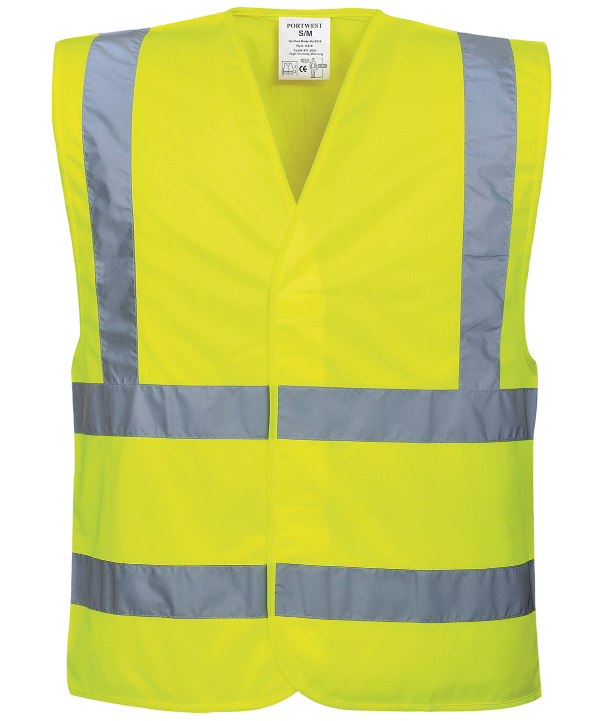 Safety Vests - Högsynlighetslinne med Två Band och Snörning Yellow