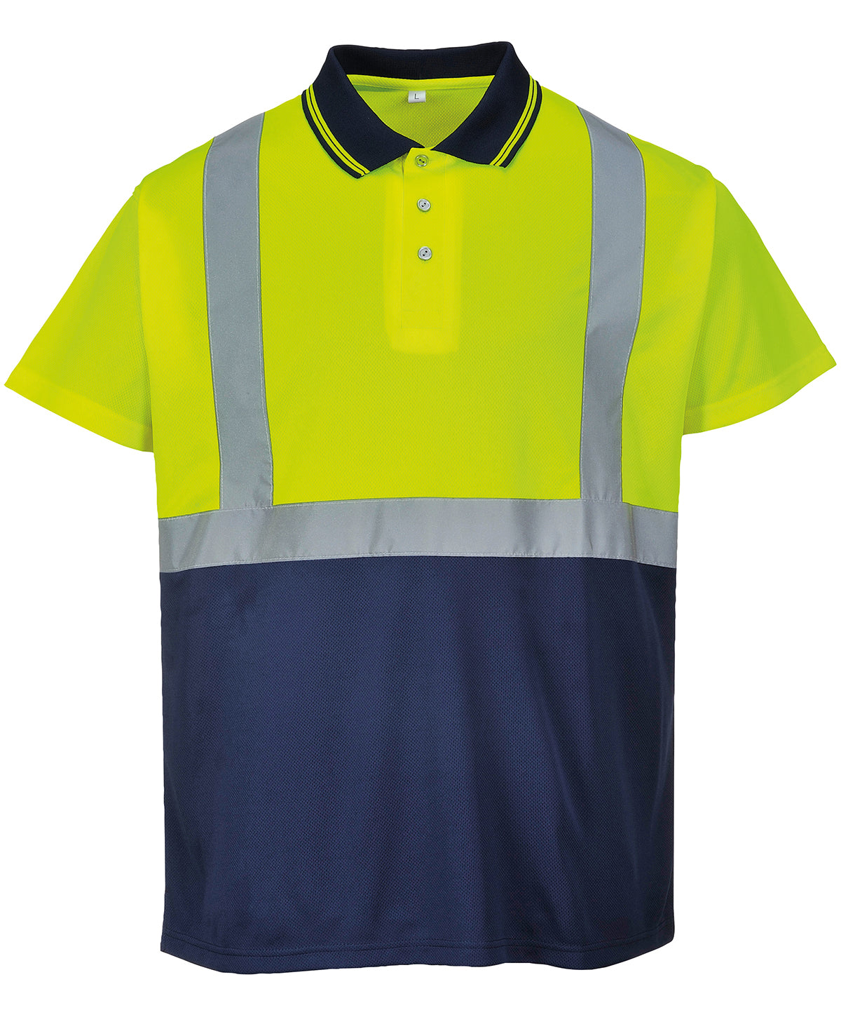 Polos - Tvåfärgad Pikétröja Yellow Navy