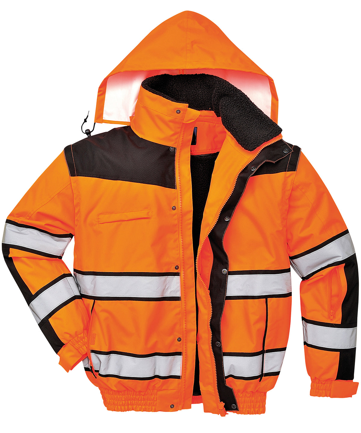 Jackets - Klassisk Bomberjacka med Hög Synlighet Orange Black