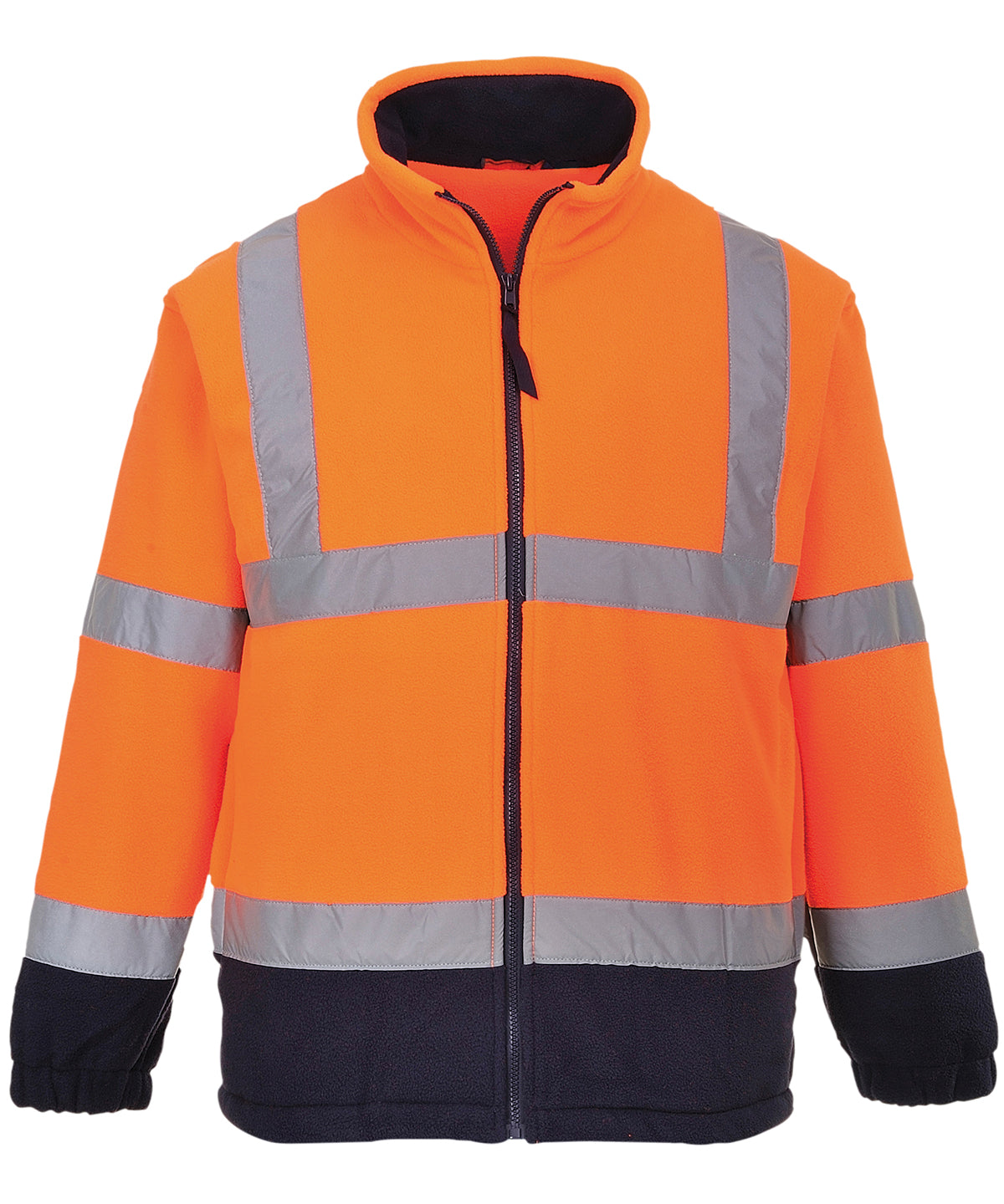 Fleece - Höga synlighet mesh-fleece för säkerhet och värme Orange Navy