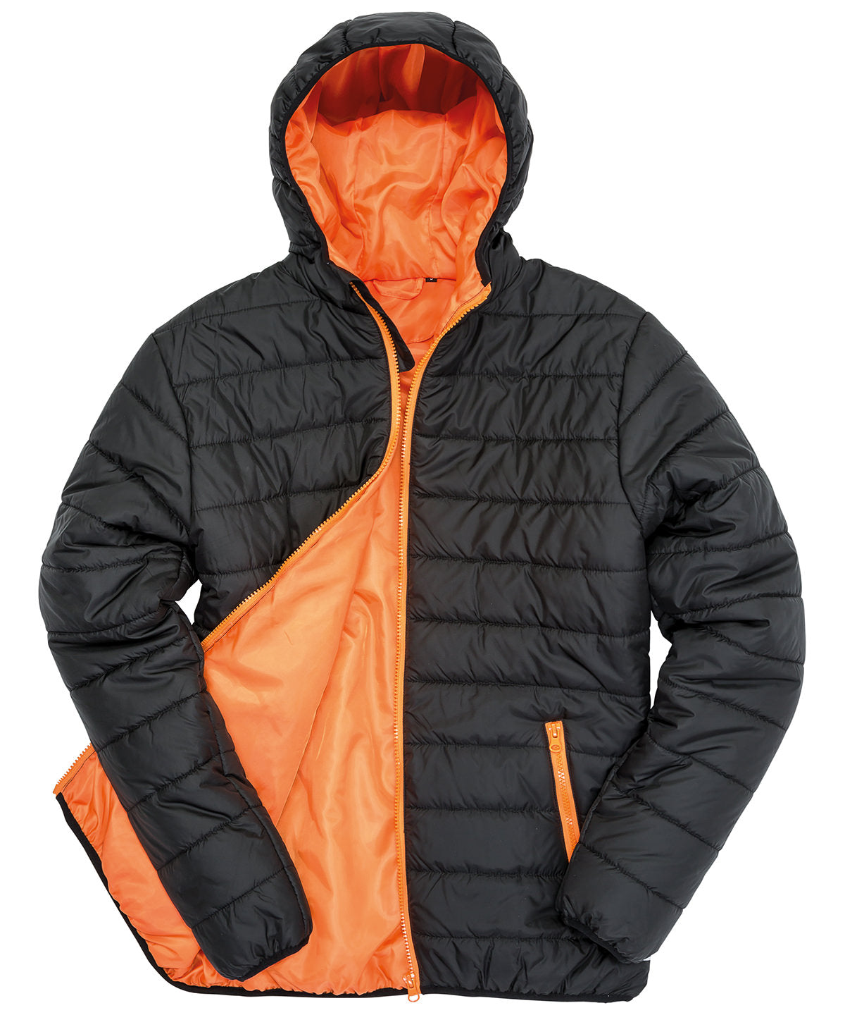 Jackets - Mjuk och Lätt Vadderad Jacka för Herrar Black Orange