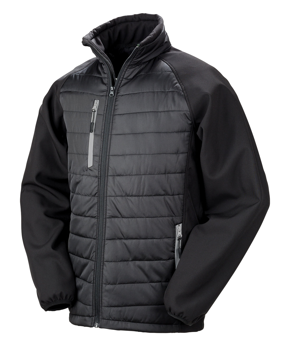 Softshells - Compass vadderad softshelljacka Black Grey