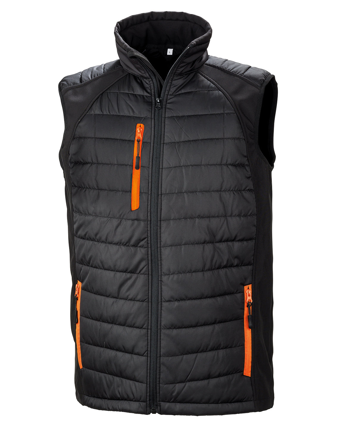 Softshells - Vadderat Softshell-Linne för Herrar Black Orange