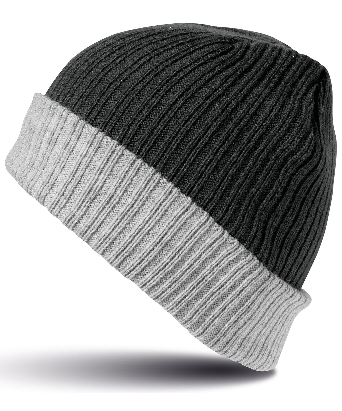 Beanies - Dubbel-lager Stickad Mössa Black Grey One size