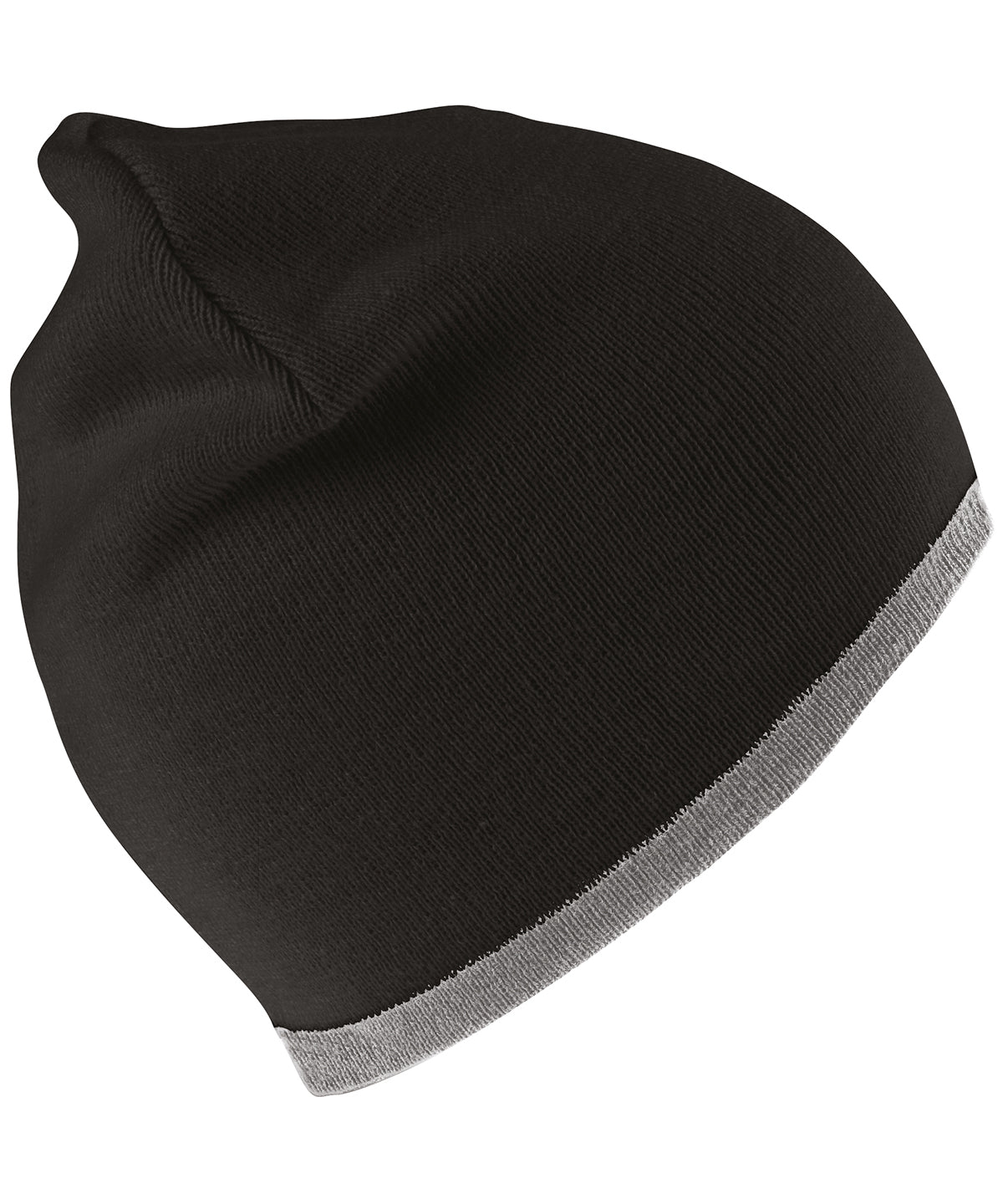 Beanies - Trendig Vändbar Mössa Black Grey One size