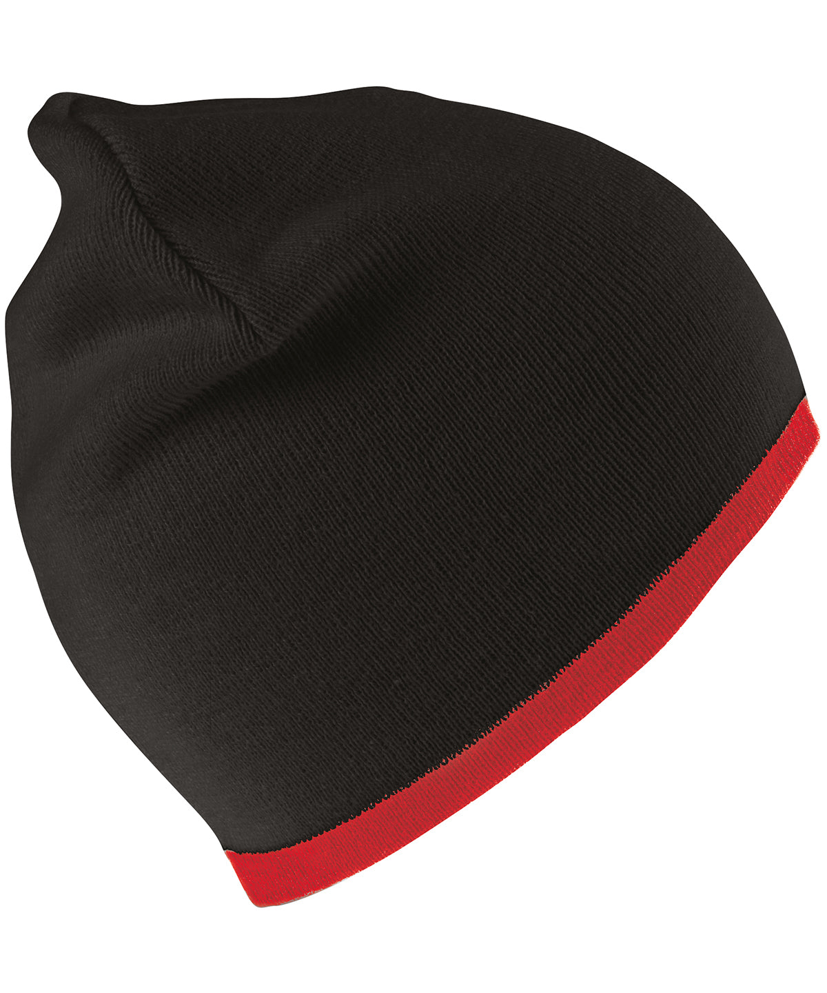 Beanies - Trendig Vändbar Mössa Black Red One size