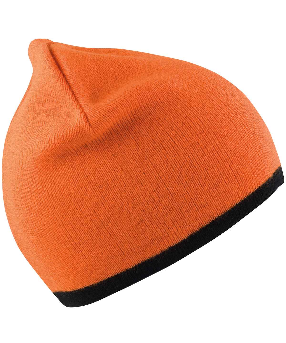 Beanies - Trendig Vändbar Mössa Bright Orange Black One size