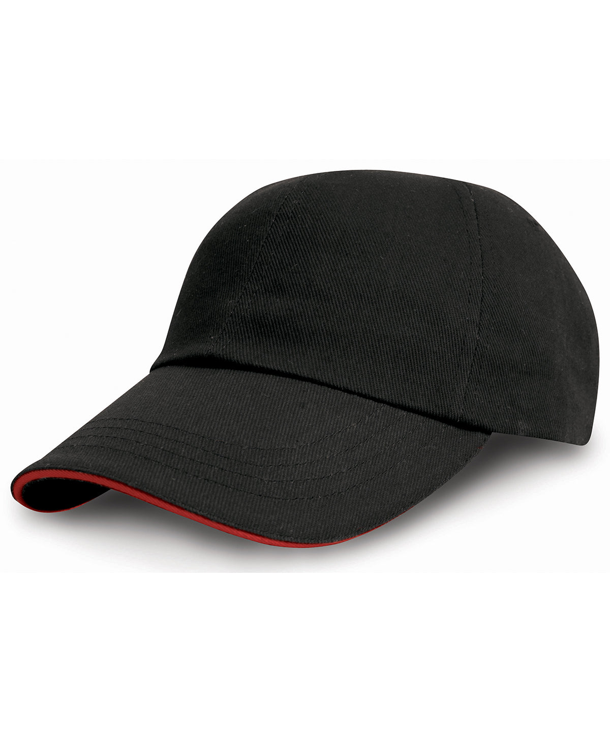 Caps - Kraftig pro-stil keps i bomull Black Red One size