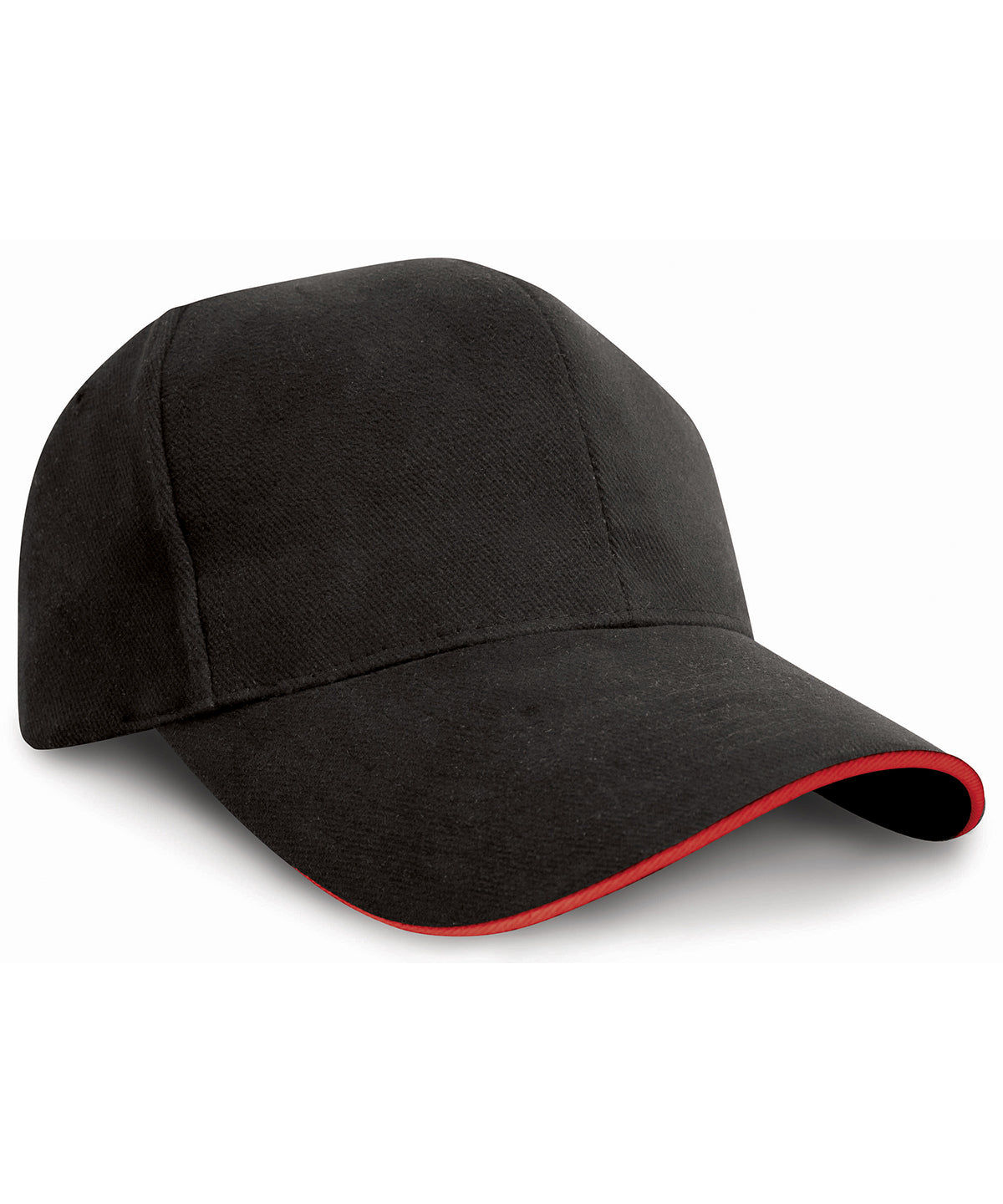 Caps - Pro-stil Kraftig Bomullskaps Black Red One size