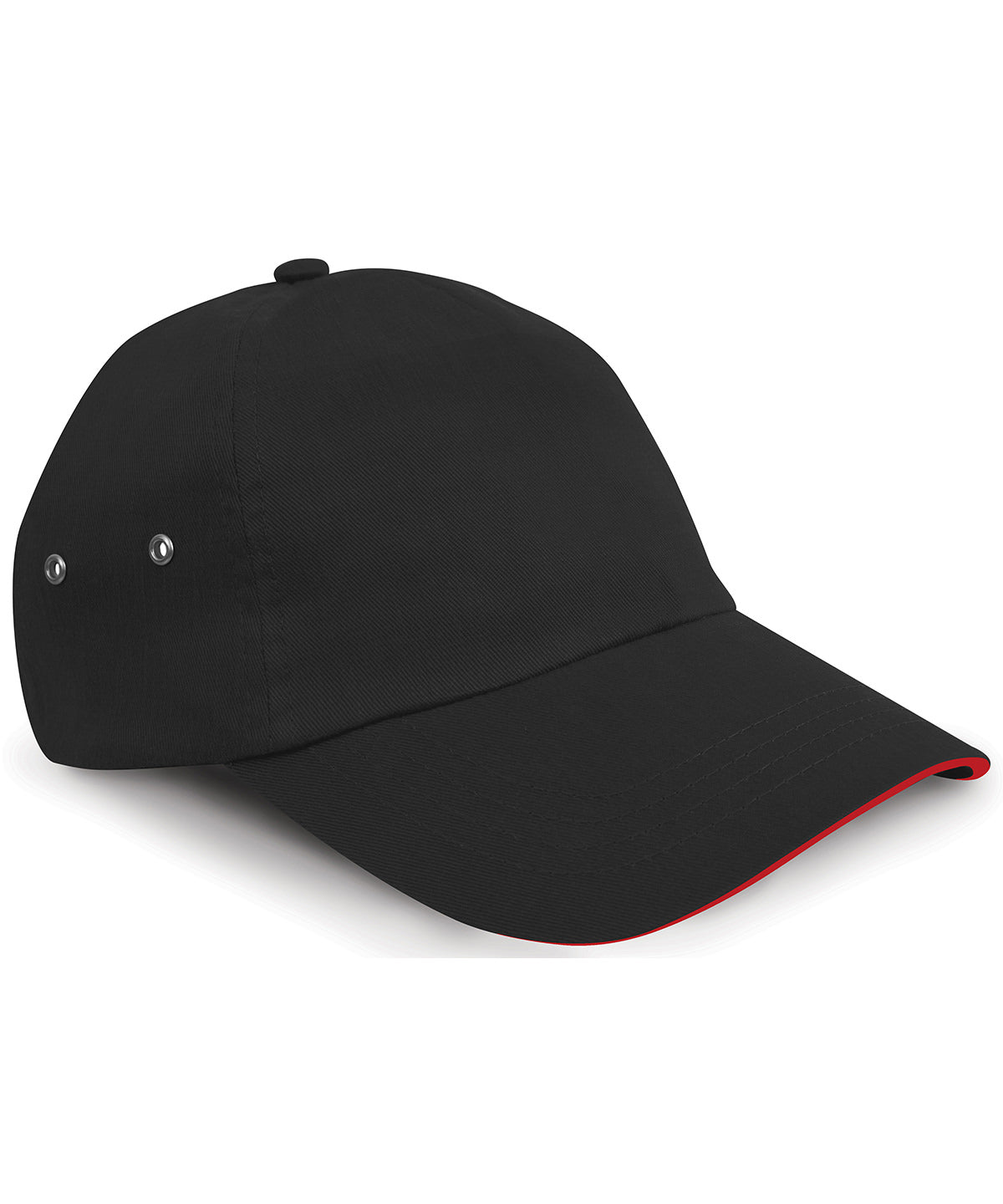 Caps - Stilren och Bekväm 5-Panel Keps Black Red One size